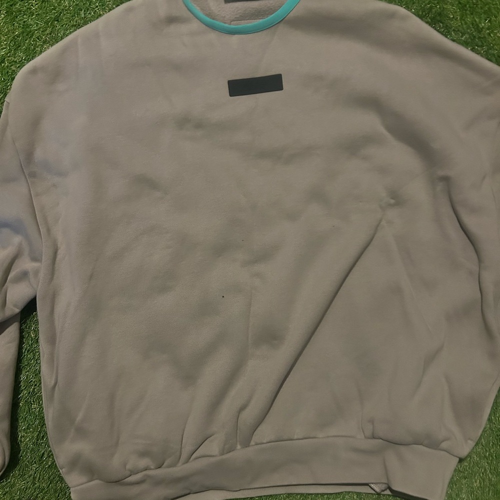 Essentials Gray Crewneck Sweater Soft Knit Casual